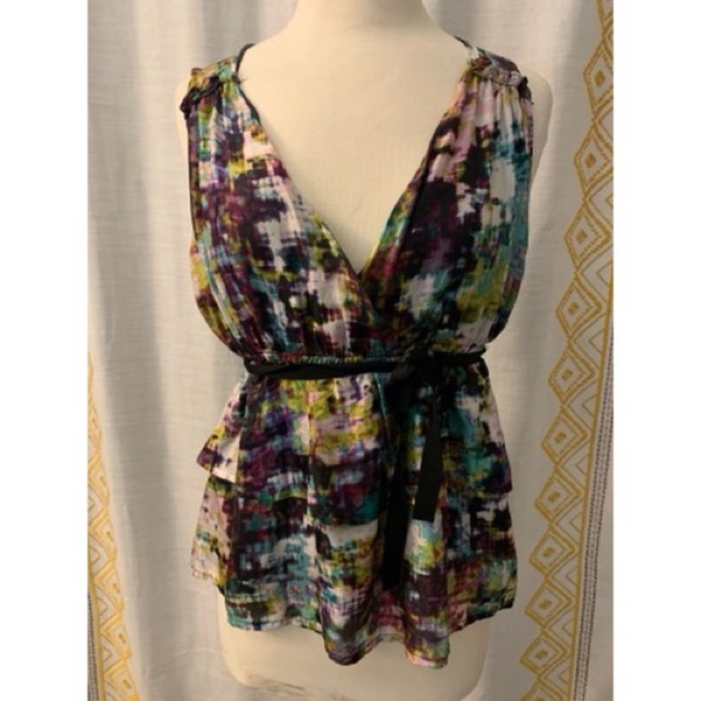 Sleeveless silk top